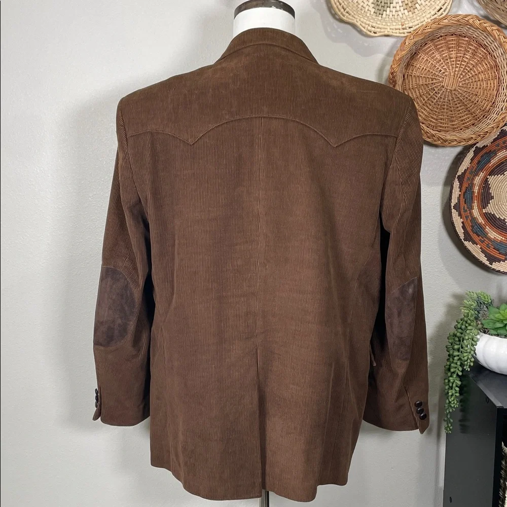 Vintage Brown Corduroy Blazer Mens Size 46R Western Cowboy Jacket Sport Coat